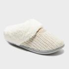 Women's Dluxe By Dearfoams Carol Scuff Slide Slippers - Oatmeal Heather