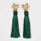 Sugarfix By Baublebar Knot Stud Tassel Earrings - Emerald, Green