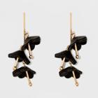 Target Linear Drop With Scattered Deconstructed Flowers Earrings - A New Day Black
