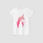 Toddler Girls' Short Sleeve Unicorn T-shirt - Cat & Jack White