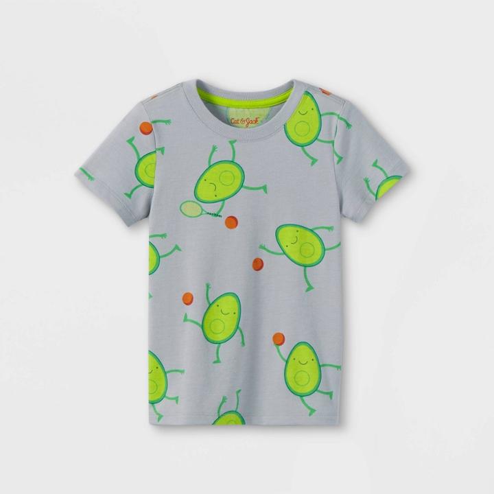 Toddler Boys' Avocado Print Jersey Knit Short Sleeve T-shirt - Cat & Jack Gray
