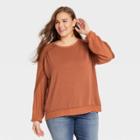 Women's Plus Size Long Sleeve Thermal Lace Top - Knox Rose Brown