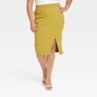 Women's Plus Size Ribbed Sweater Skirt - Ava & Viv Mauve