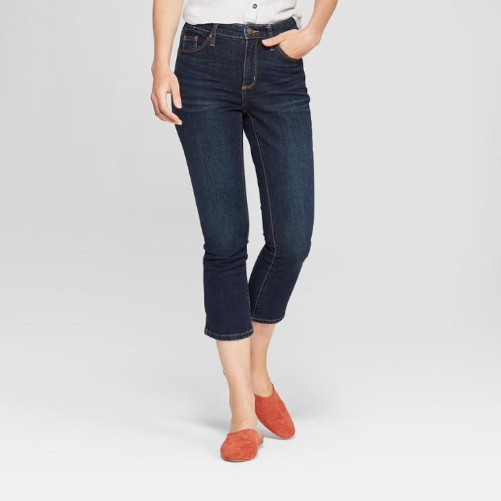 Women's High-rise Kick Boot Crop Jeans - Universal Thread Dark Wash