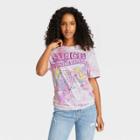 Disney Women's Alice In Wonderland Short Sleeve Graphic T-shirt - Purple Tie-dye