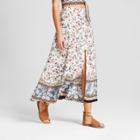 Women's Floral Print Button Front Maxi Skirt - 3hearts (juniors') Mint