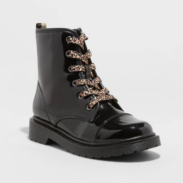 Girls' Nikkia Combat Style Sneakers - Cat & Jack Black