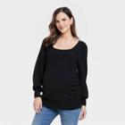 Square Neck Femme Maternity Sweater - Isabel Maternity By Ingrid & Isabel Black