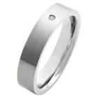 Men's Crucible 0.02 Ct. T.w. Round Cut Diamond Stud Bezel Set Ring In Titanium (h-i-si2),