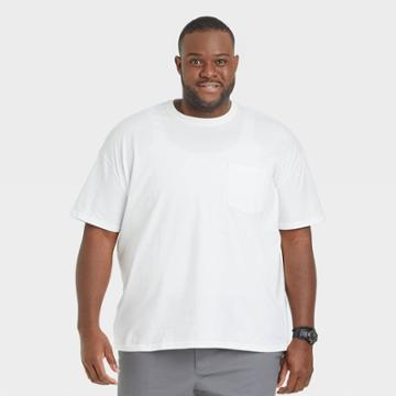 Men's Big & Tall Standard Fit Short Sleeve Crewneck T-shirt - Goodfellow & Co True White
