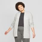 Women's Plus Size Long Sleeve Open Layering Cardigan - Ava & Viv Heather Gray X