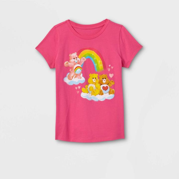 Girls' Care Bears Friendship Short Sleeve Graphic T-shirt - Pink
