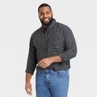 Men's Tall Standard Fit Plaid Lightweight Flannel Long Sleeve Button-down Shirt - Goodfellow & Co Thundering Gray
