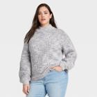 Women's Plus Size Crewneck Pullover Sweater - Ava & Viv Beige X
