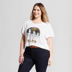 Women's Harry Potter Plus Size Celestial School Moon Short Sleeve Crew Neck T-shirt (juniors') White