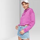 Women's Cropped Step Hem Hoodie - Wild Fable Fuchsia