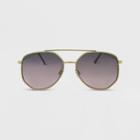 Women's Metal Geometric Aviator Sunglasses - Wild Fable Gold