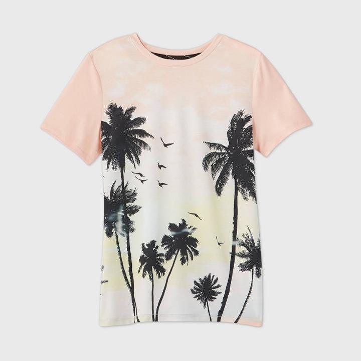Petiteboys' Short Sleeve Palm Tree Graphic T-shirt - Art Class Orange