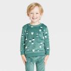 Toddler Boys' Long Sleeve Plush Micro-fleece Crewneck Pullover - Cat & Jack Green