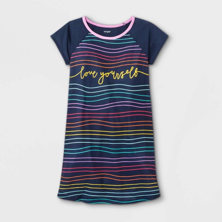 Girls' 'love Yourself' Nightgown - Cat & Jack Navy