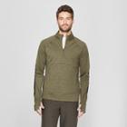 Men's Ponte Knit Quarter Zip - C9 Champion Dark Moss Green Heather