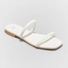 Women's Winnie Wide Width Skinny Strap Sandals - A New Day White