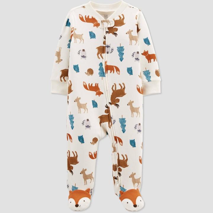 Baby Boys' Fox Interlock Footed Pajama - Just One You Made By Carter's Ivory Newborn