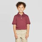 Toddler Boys' Short Sleeve Interlock Uniform Polo Shirt - Cat & Jack Burgundy (red)