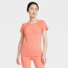 Women's Short Sleeve Seamless Crewneck Athletic T-shirt - All In Motion Coral Orange