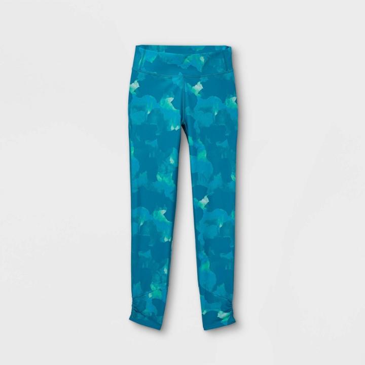 Girls' Printed Leggings - All In Motion Aqua