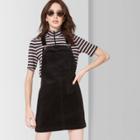 Women's Cord Pinafore A Line Dress - Wild Fable Black