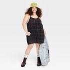 No Brand Pride Adult Plus Size Sleeveless Rainbow Grid Romper - Black Geometric