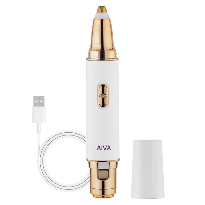 Spa Sciences Aiva 2-in-1 Facial Hair Remover & Eyebrow Trimmer - White