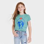 Girls' 'earth' Short Sleeve Graphic T-shirt - Cat & Jack Ocean Green