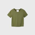 Women's Short Sleeve Top With Keyhole Back - Joylab Olive Green Xs, Green Green