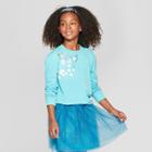 Girls' Disney Princess Ariel Seashell Bubbles Sweatshirt - Turquoise