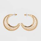 Sugarfix By Baublebar Threaded Crescent Moon Earrings - Ivory