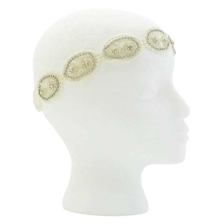 Pink Pewter Marian Bridal And Special Occasion Headband - White, Women's