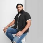 Men's Big & Tall Short Sleeve Acid Wash Button-down Shirt - Original Use Black