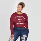 Women's My Dog Thinks I'm A Big Deal Plus Size Long Sleeve Sweatshirt -zoe+liv (juniors') - Burgundy 1x, Women's,