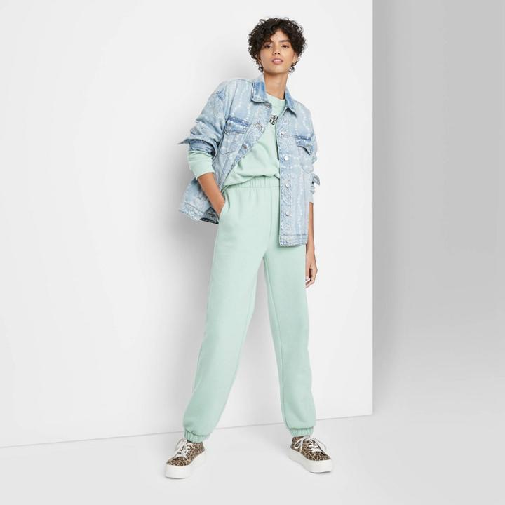 Women's High-rise Vintage Jogger Sweatpants - Wild Fable Teal