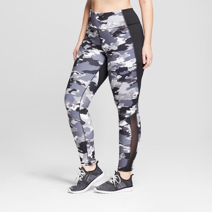Women's Plus Size Camo Print Freedom Mid-rise Leggings - C9 Champion Black/white