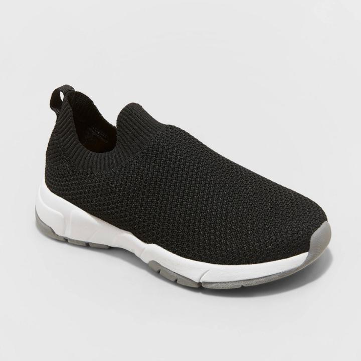 Boys' Kylo Slip-on Mesh Apparel Sneakers - Cat & Jack Black/white