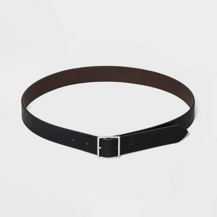 Women's Pilgrim Reversible Square Buckle Belt - Universal Thread Black