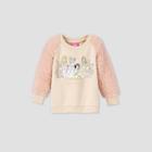Toddler Girls' Disney Princess Fleece Pullover - Cream