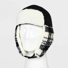 Men's Plaid Sherpa Trapper Hat - Original Use Black