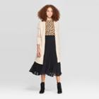 Women's Long Sleeve Cozy Sweater Cardigan - A New Day Beige S, Women's,