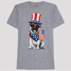 Well Worn Men's Americana Patriot Pup Short Sleeve Graphic T-shirt - Gray S, Men's,
