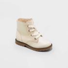 Toddler Girls' Giovanna Zipper Slip-on Lace-up Combat Boots - Cat & Jack Gold