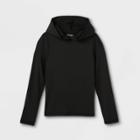 Girls' Hooded Long Sleeve Rash Guard Swim Shirt - Cat & Jack Black